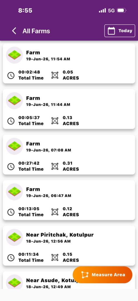 Measure the area of work of your tractor by using Krish e smart kit.